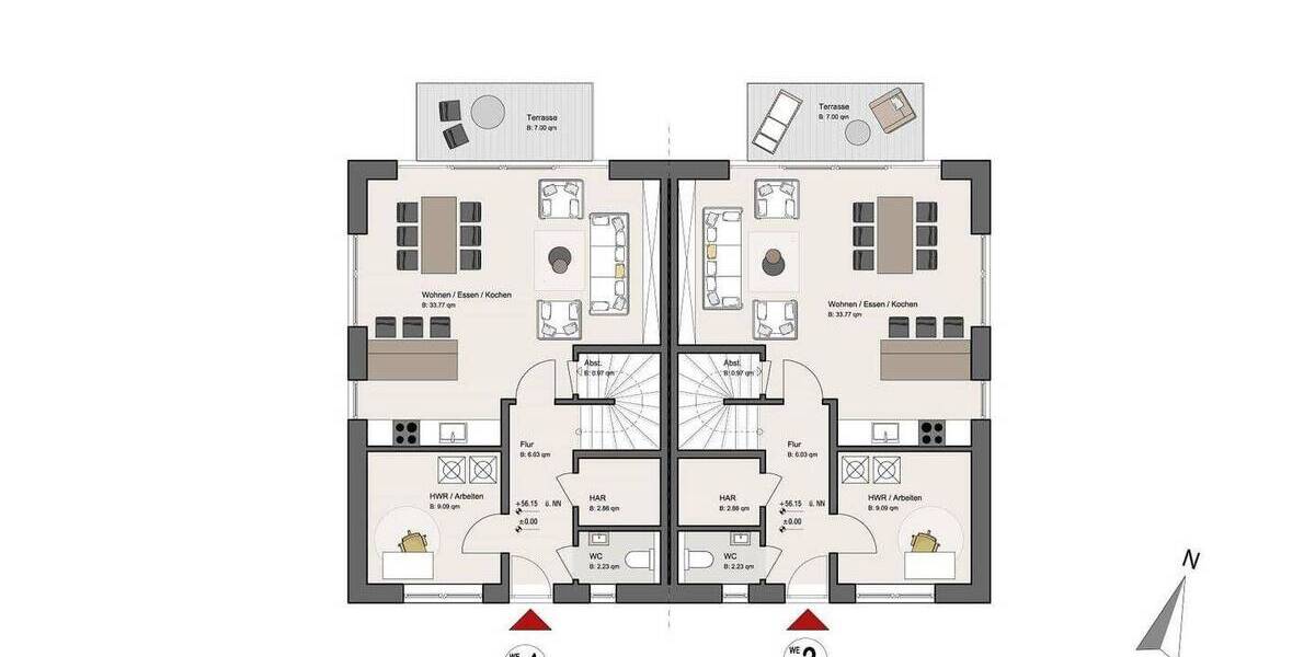 Doppelhaushälfte Münster Angelmodde - 5 Zimmer, 121 m&sup2;, 2.200&euro; | Angebot:26835267