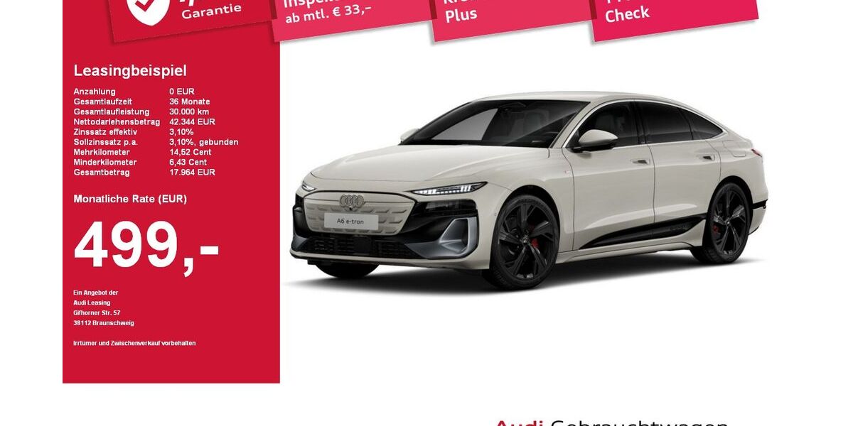 Audi A6 e-tron 6.704 km 55.970 &euro; Plattling 94447