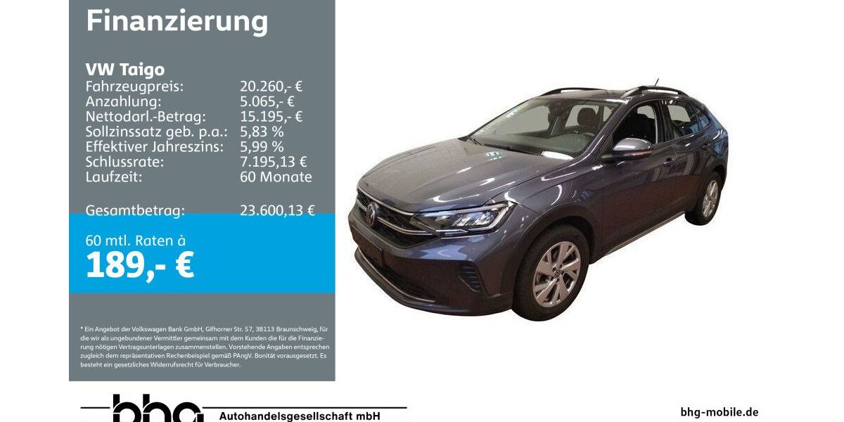 VW Taigo 5.658 km 20.260 &euro; Mössingen 72116