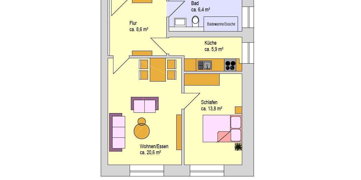 Etagenwohnung Aachen Frankenberger Viertel - 2 Zimmer, 55 m&sup2;, 1.190&euro; | Angebot:25727983