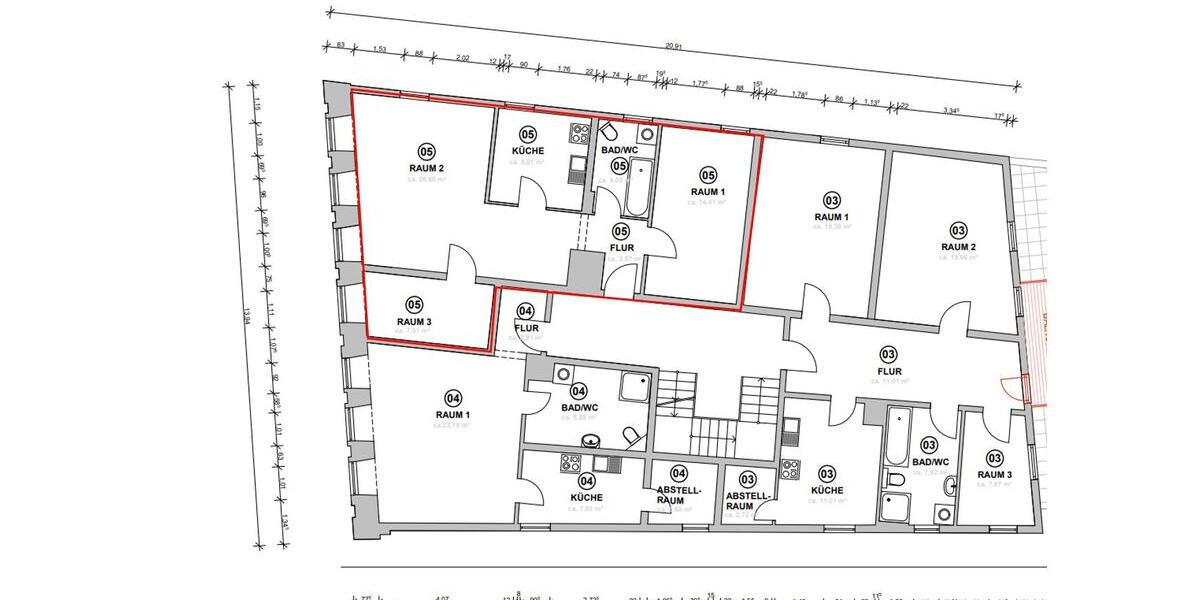 Etagenwohnung Lauterbach (Hessen) - 3 Zimmer, 68 m&sup2;, 646&euro; | Angebot:26505406