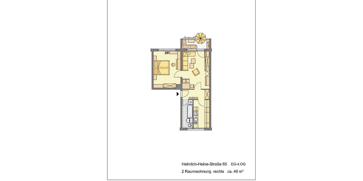 Etagenwohnung Altenburg - 2 Zimmer, 49 m&sup2;, 320&euro; | Angebot:26382369
