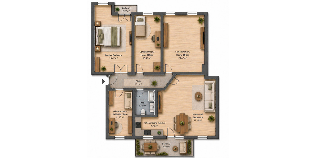 Etagenwohnung Berlin Kreuzberg - 4 Zimmer, 125 m&sup2;, 699.000&euro; | Angebot:26346301