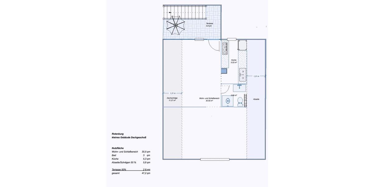 Etagenwohnung Rotenburg (Wümme) - 2 Zimmer, 47 m&sup2;, 400&euro; | Angebot:25547936