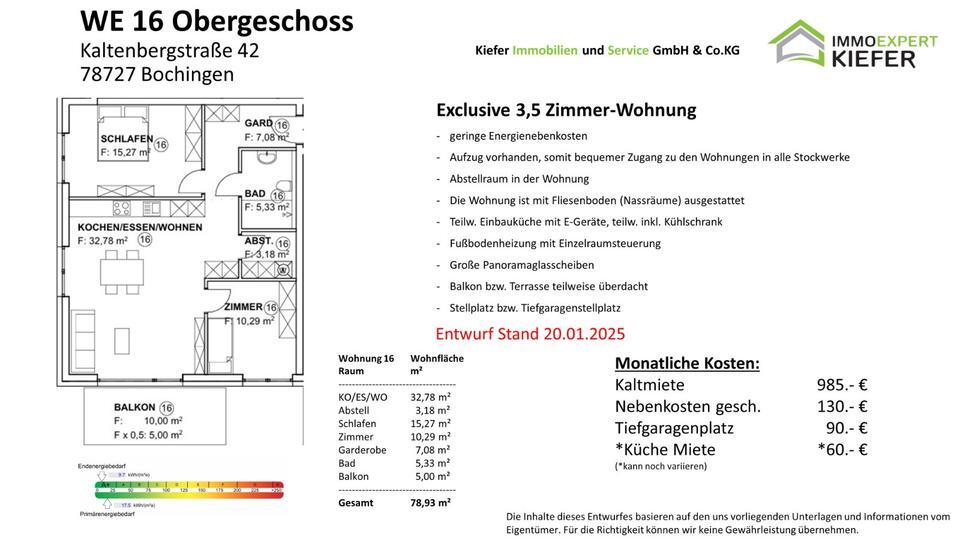 Wunderschöne 3,5 Zimmer NeubauWohnung mit Einbauküche Whg.16