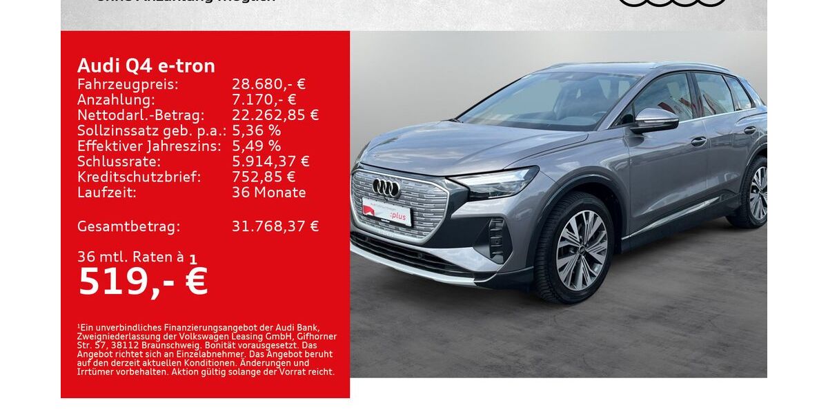 Audi Q4 e-tron 63.000 km 28.280 &euro; Kitzingen 97318