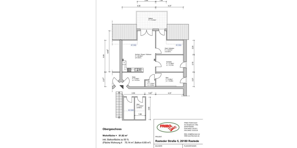 Etagenwohnung Wiefelstede - 3 Zimmer, 82 m&sup2;, 1.090&euro; | Angebot:25309207