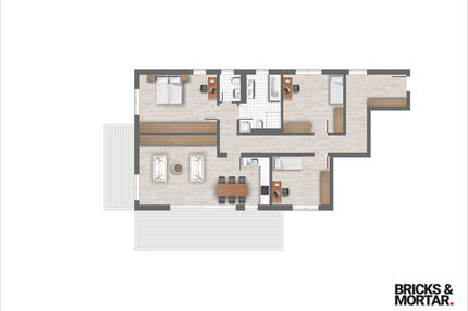 Vier-Zimmer Wohnung im 2.OG und großer Terrasse