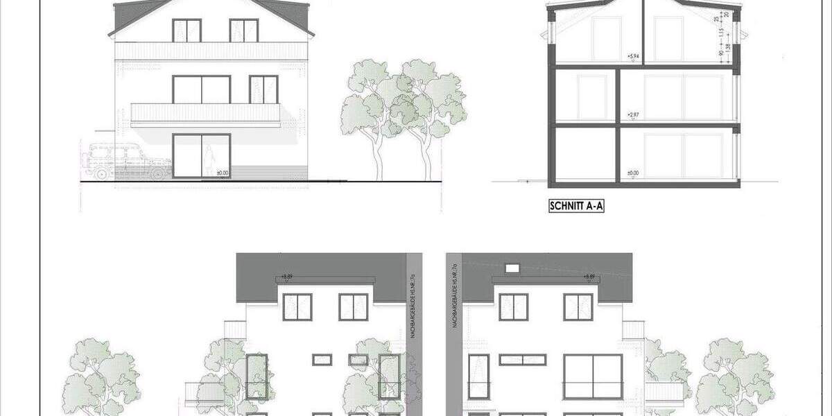Flexibler Bauplatz 210 m² (erweiterbar bis 300 m²) geeignet für zwei Häuser o. Ein-Zweifamilienhaus zimmer