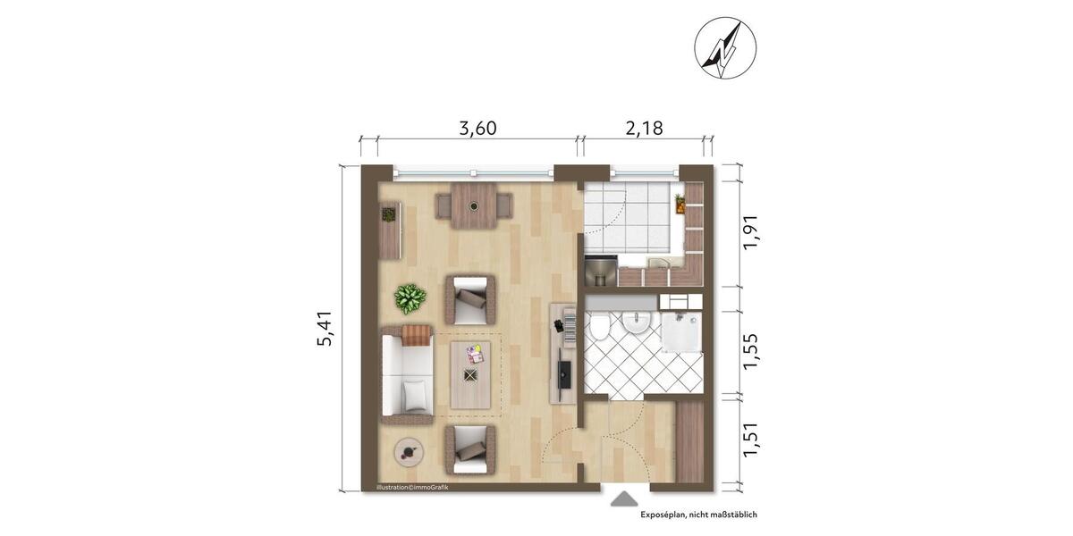Etagenwohnung Hoyerswerda - 1 Zimmer, 30 m&sup2;, 154&euro; | Angebot:26291174