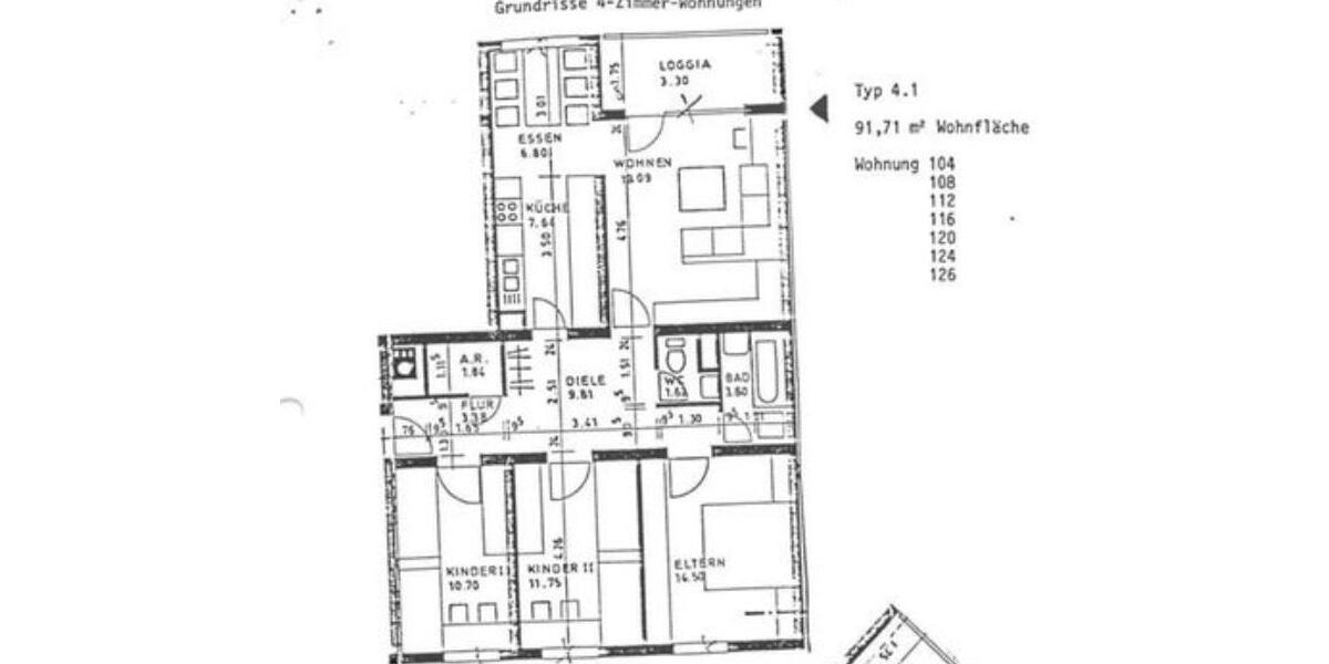 Etagenwohnung Freudenstadt - 4 Zimmer, 91 m&sup2;, 240.000&euro; | Angebot:26297363