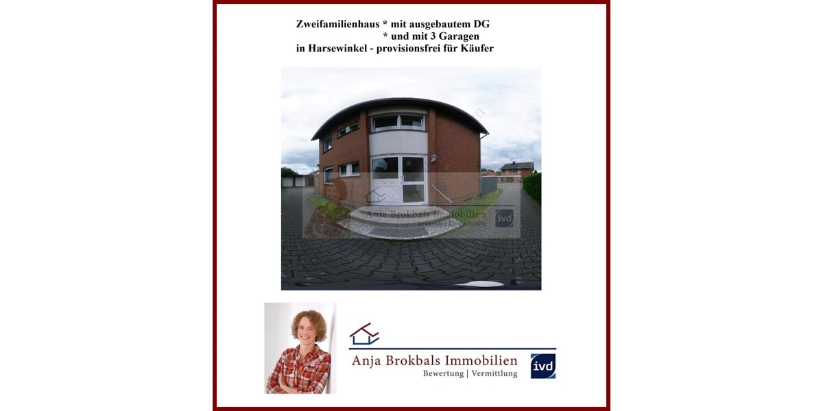 Zweifamilienhaus mit ausgebautem DG und mit 3 Garagen in Harsewinkel, provisionsfrei für Käufer - Zweifamilienhaus Harsewinkel | Angebot:22458103