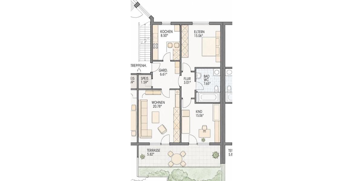 Erdgeschoßwohnung Mühldorf am Inn - 3 Zimmer, 85 m&sup2;, 410.000&euro; | Angebot:26931927