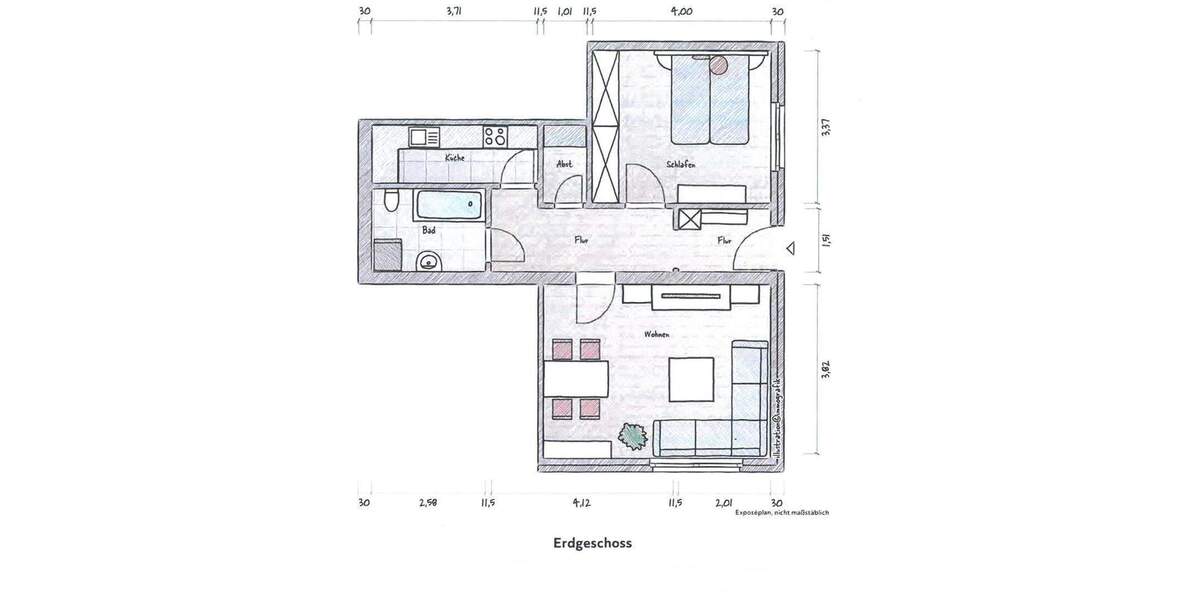 Etagenwohnung Nordhorn - 2 Zimmer, 53 m&sup2;, 81.000&euro; | Angebot:24436701