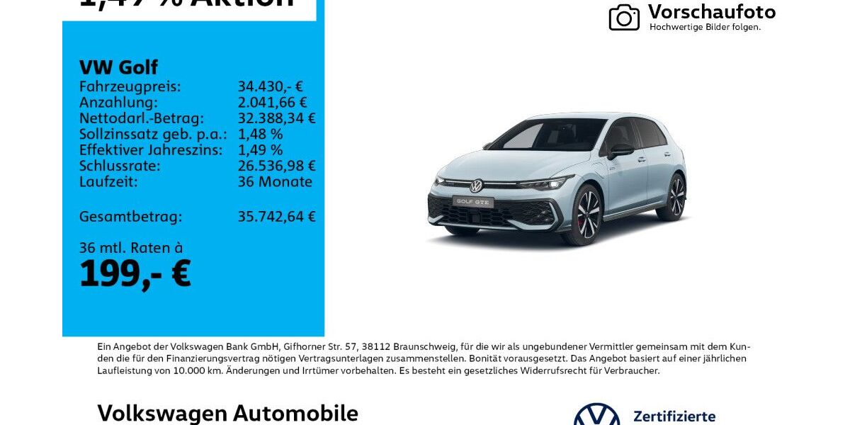 VW Golf 8.252 km 34.430 &euro; Leipzig 04277