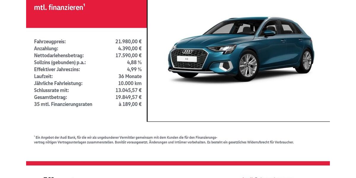 Audi A3 49.420 km 21.980 &euro; Nordhausen 99734