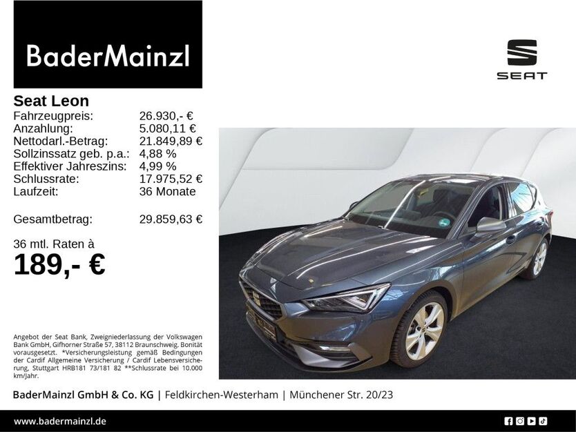 Seat Leon 19.700 km 26.930 € Feldkirchen/Westerham 83620