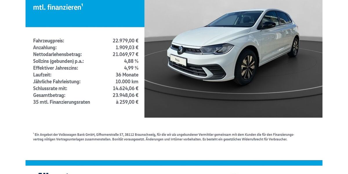 VW Polo 2.755 km 22.979 &euro; Leinefelde-Worbis/DE 37327
