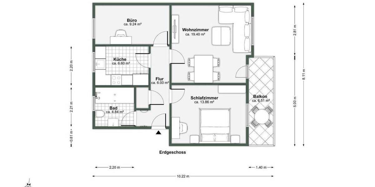 Etagenwohnung Kelkheim (Taunus) Kelkheim - 3 Zimmer, 63 m&sup2;, 275.000&euro; | Angebot:26435478