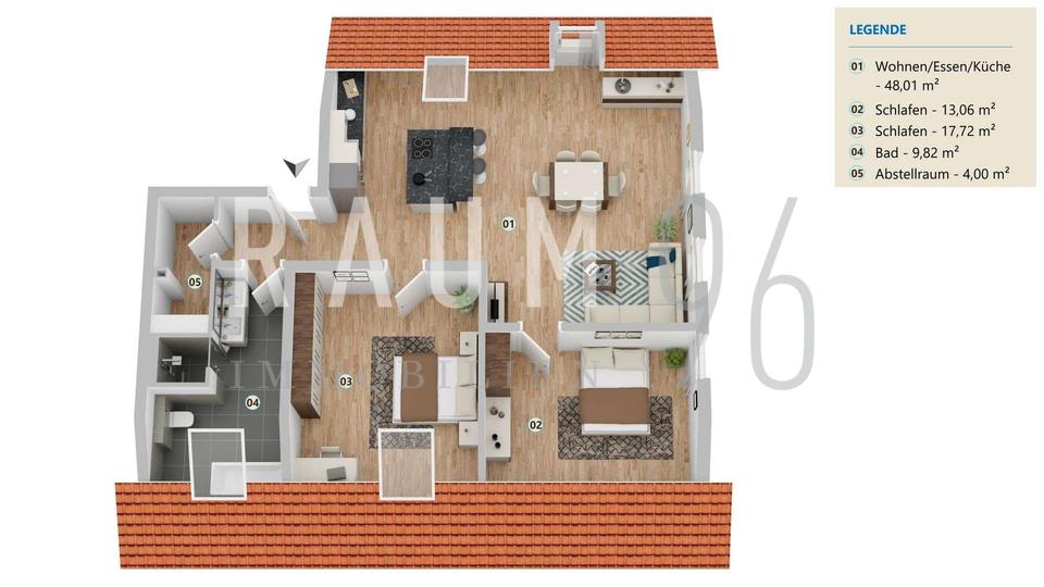 Dachgeschoßwohnung Bad Staffelstein - 3 Zimmer, 95 m&sup2;, 1.100&euro; | Angebot:26283931