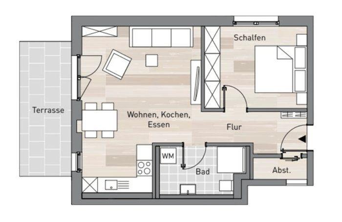 Erdgeschoßwohnung Dombühl - 2 Zimmer, 56 m&sup2;, 620&euro; | Angebot:26425751