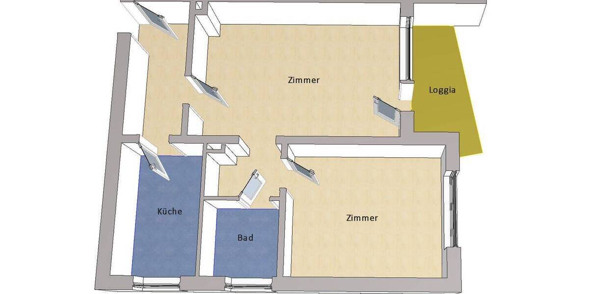 Etagenwohnung Berlin Reinickendorf - 2 Zimmer, 60 m&sup2;, 229.000&euro; | Angebot:26702857