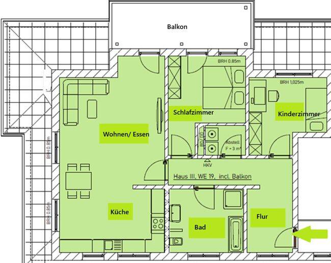 Etagenwohnung Brandenburg an der Havel / Neuschmerzke Neustadt - 3 Zimmer, 103 m&sup2;, 1.133&euro; | Angebot:26887507