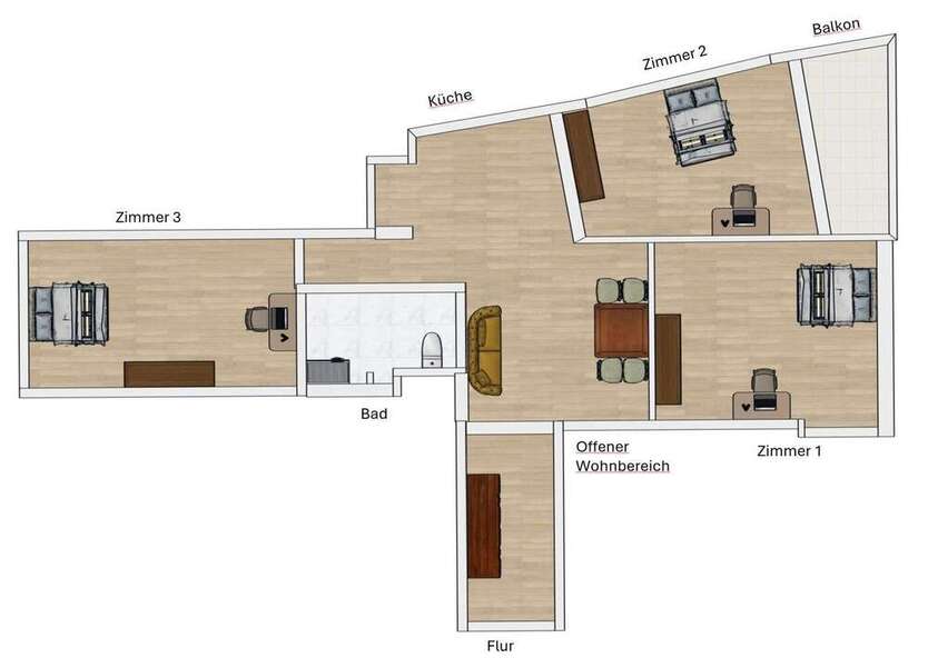 Wohnung zum Mieten in Bayern - Würzburg 1.200 € 73 m²