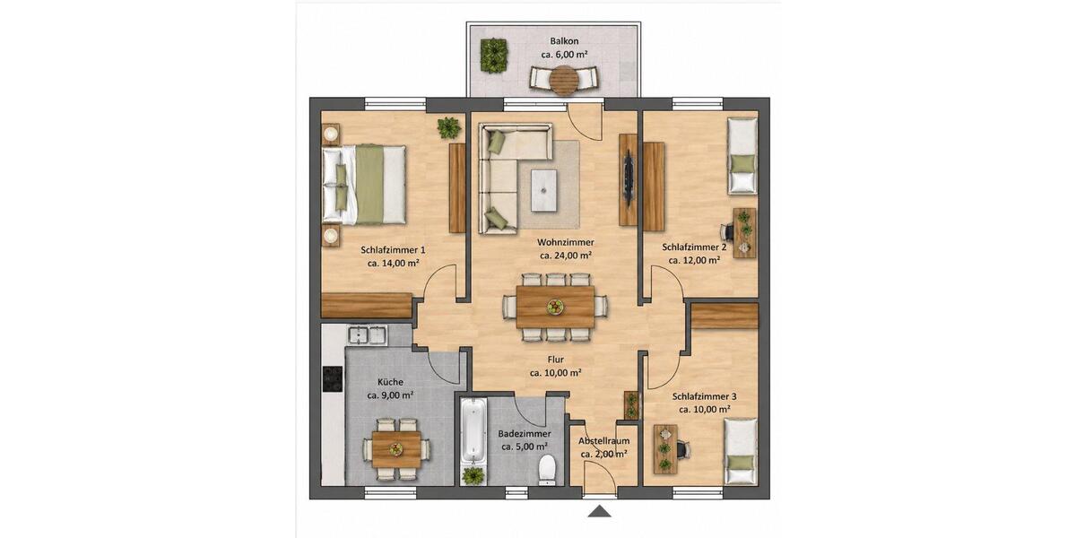 Etagenwohnung Detmold - 4 Zimmer, 82 m&sup2;, 400&euro; | Angebot:26337651