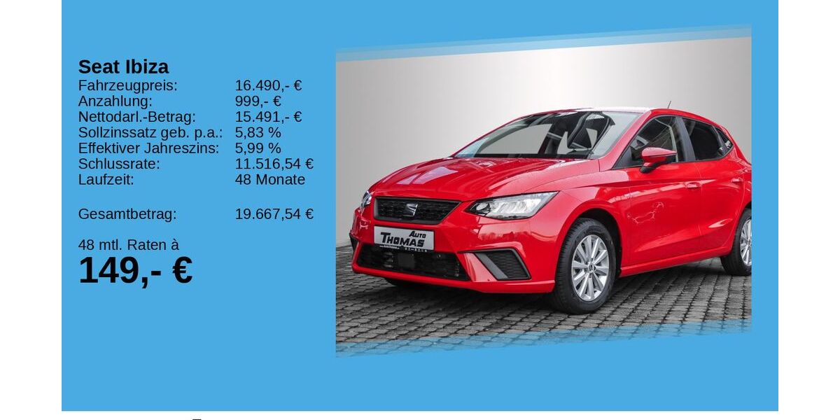 Seat Ibiza 16.770 km 16.490 &euro; Bonn 53227