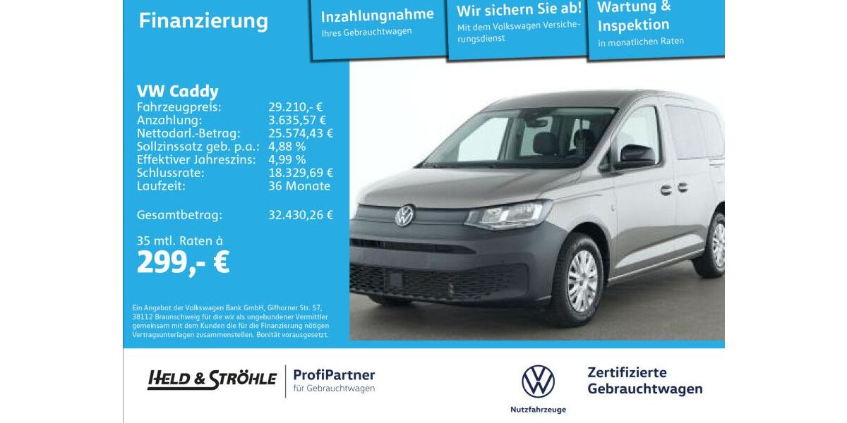 VW Caddy 12.724 km 26.320 € Ulm 89079