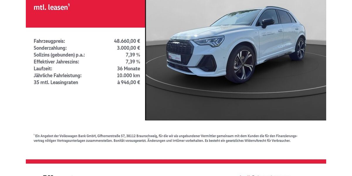 Audi Q3 23.973 km 48.660 &euro; Mühlhausen/Thüringen 99974