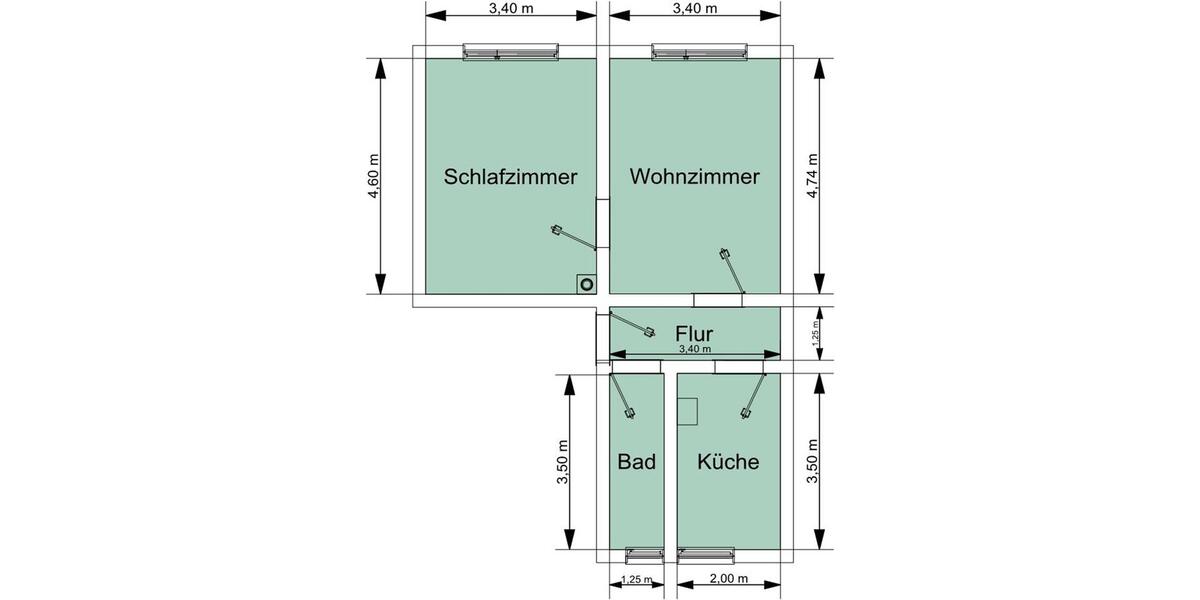 Renovierte 2-Raum-Wohnung 2 zimmer