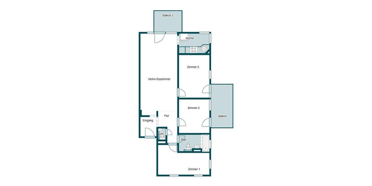 Etagenwohnung Mannheim Neuhermsheim - 4 Zimmer, 94 m&sup2;, 349.000&euro; | Angebot:25940366