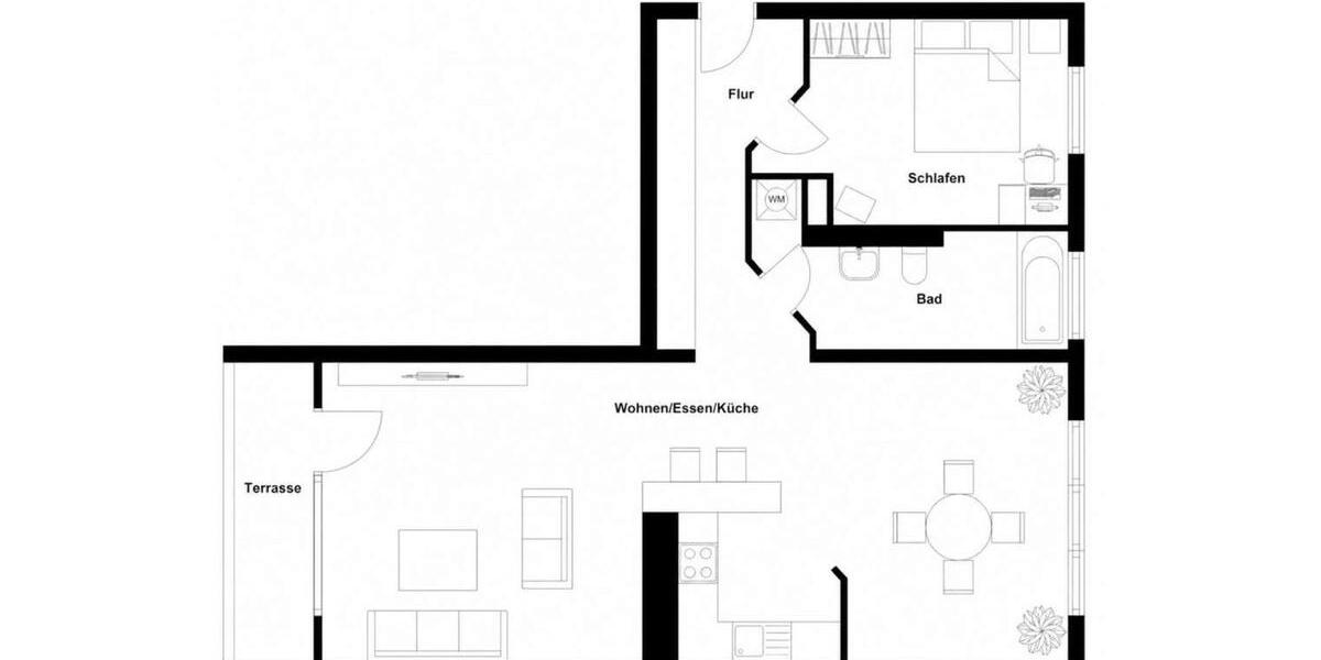 Etagenwohnung Bergisch Gladbach Gronau - 2 Zimmer, 84 m&sup2;, 1.286&euro; | Angebot:26680688