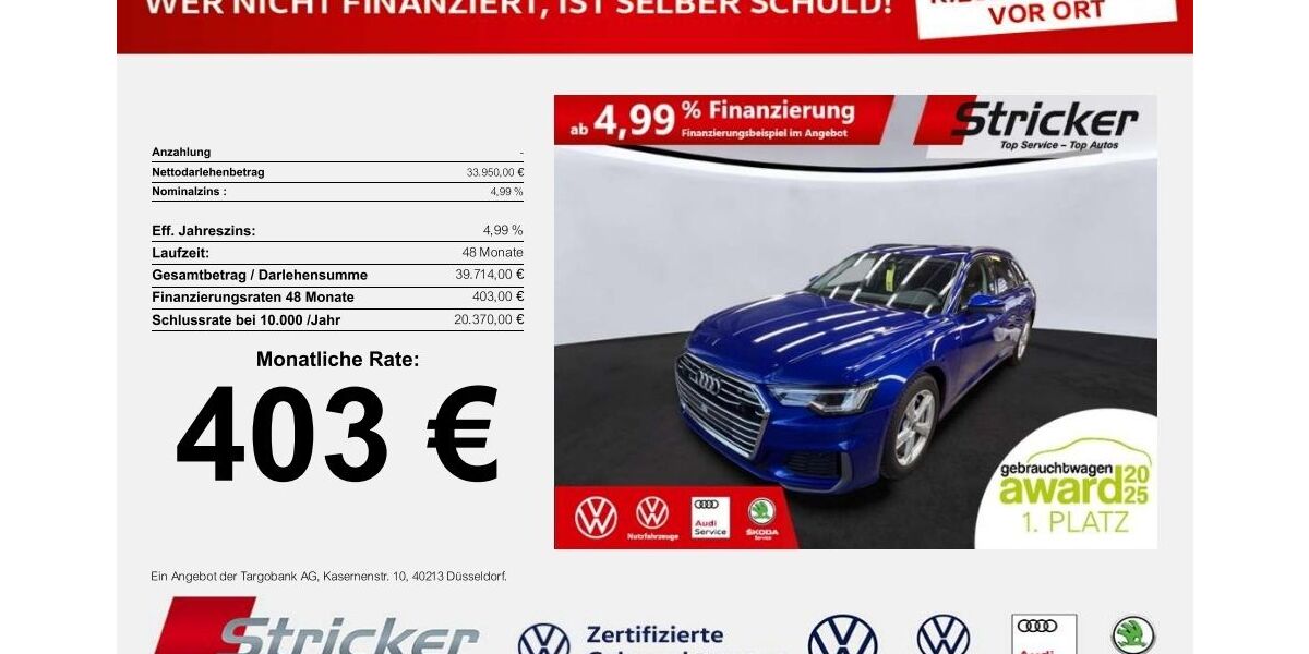 Audi A6 52.150 km 33.949 &euro; Horn-Bad Meinberg 32805