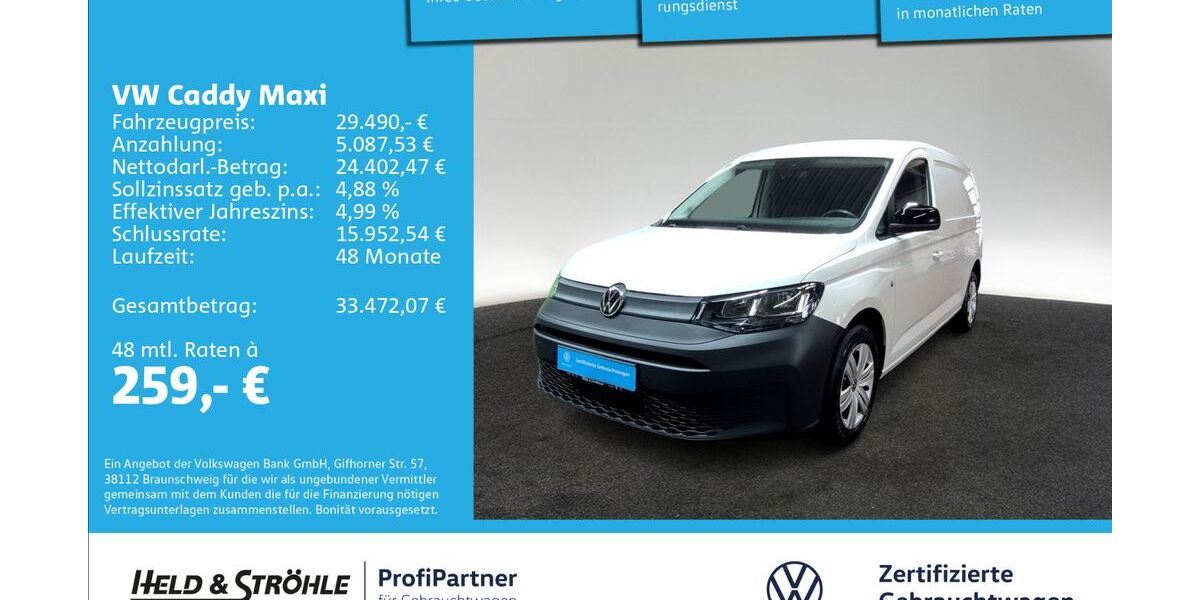 VW Caddy Maxi 21.587 km 28.490 &euro; Ulm 89079