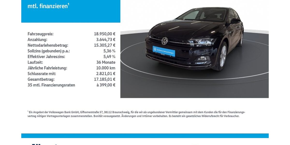 VW Polo 40.498 km 18.950 &euro; Nordhausen 99734