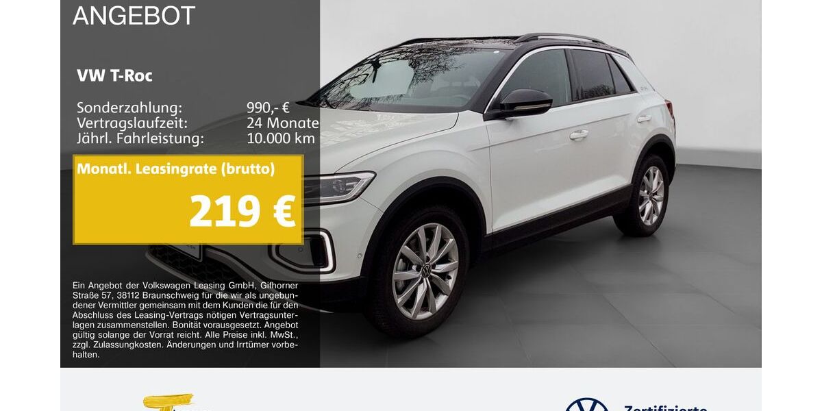 VW T-Roc 9.273 km 29.450 &euro; Castrop-Rauxel 44575