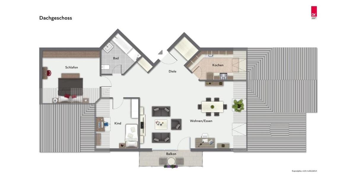 Moderne Dachgeschosswohnung mit sonnigem Westbalkon in zentraler Lage von Pulsnitz 4 zimmer