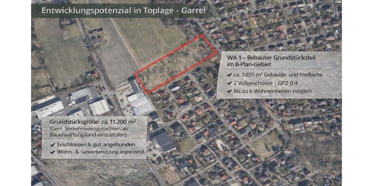 Provisionsfrei: Entwicklungsgrundstück in Garrel mit B-Plan & Bauerwartungsland (15.059 m²) zimmer