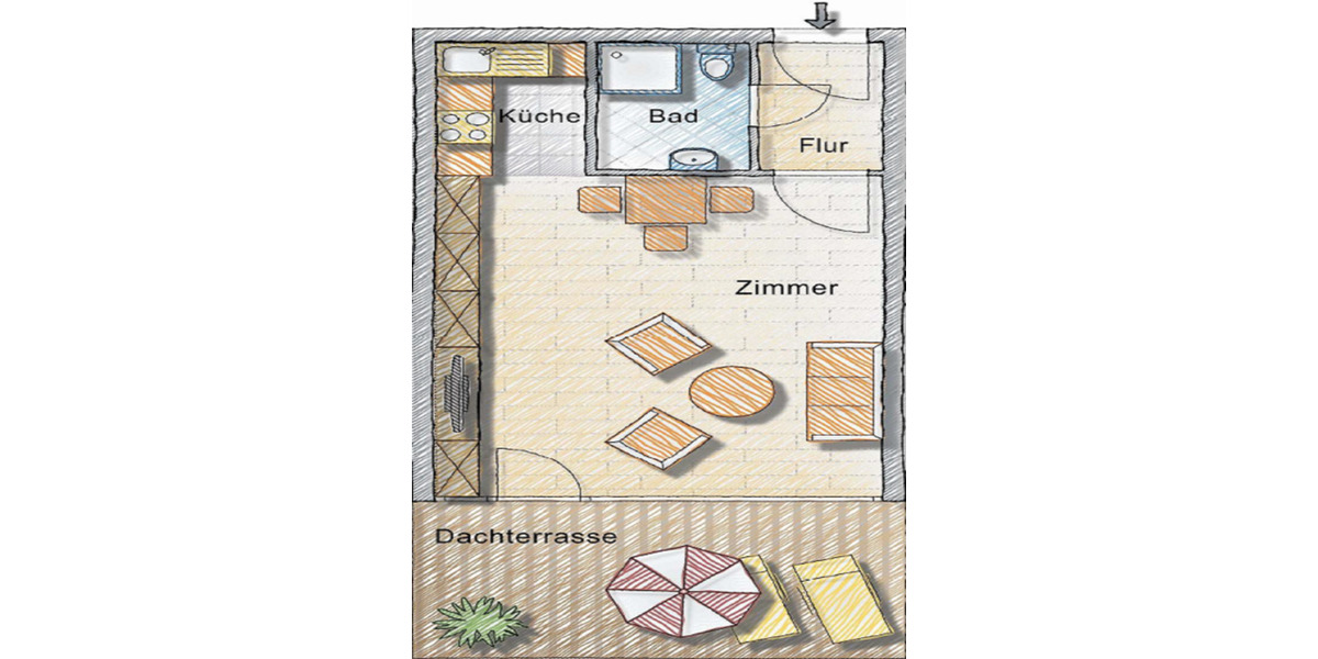 1 Zimmer Apartment Einzimmerwohnung Seeblick Tettnang Oberhof 1 zimmer