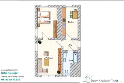 Wohnung Zwickau Marienthal Ost - 2 Zimmer, 58 m&sup2;, 330&euro; | Angebot:27356800