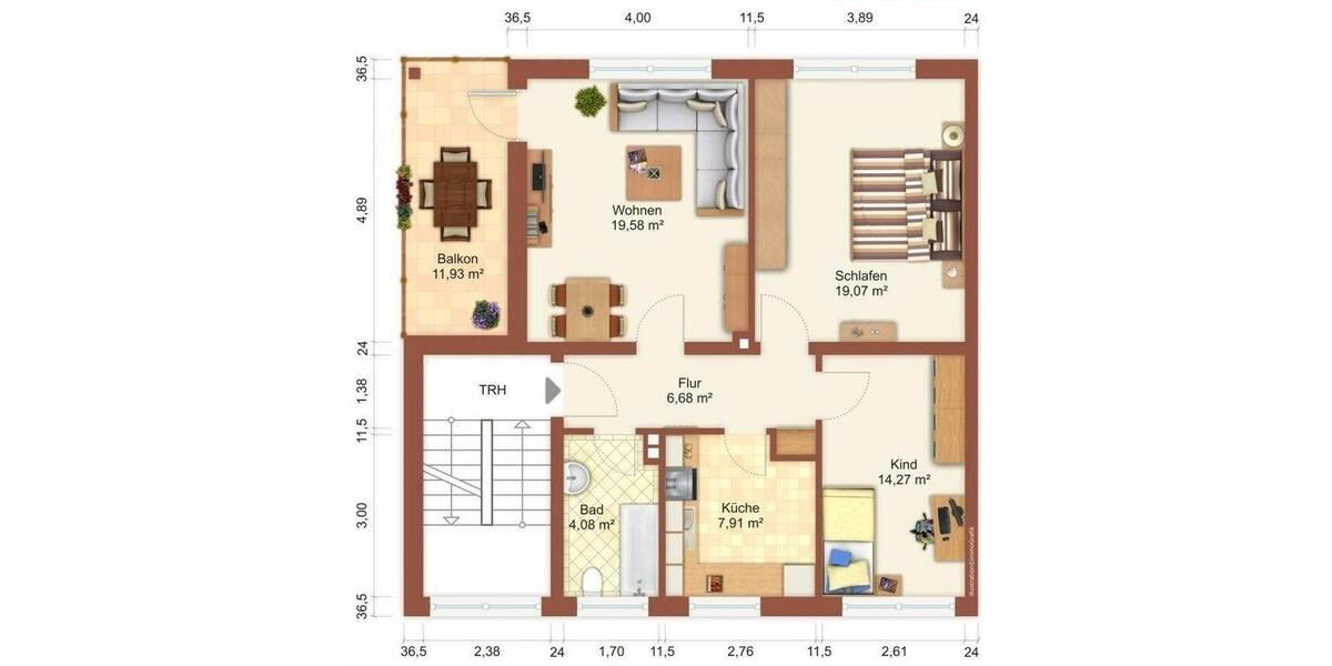 Etagenwohnung Hambergen - 3 Zimmer, 80 m&sup2;, 79.000&euro; | Angebot:27428121