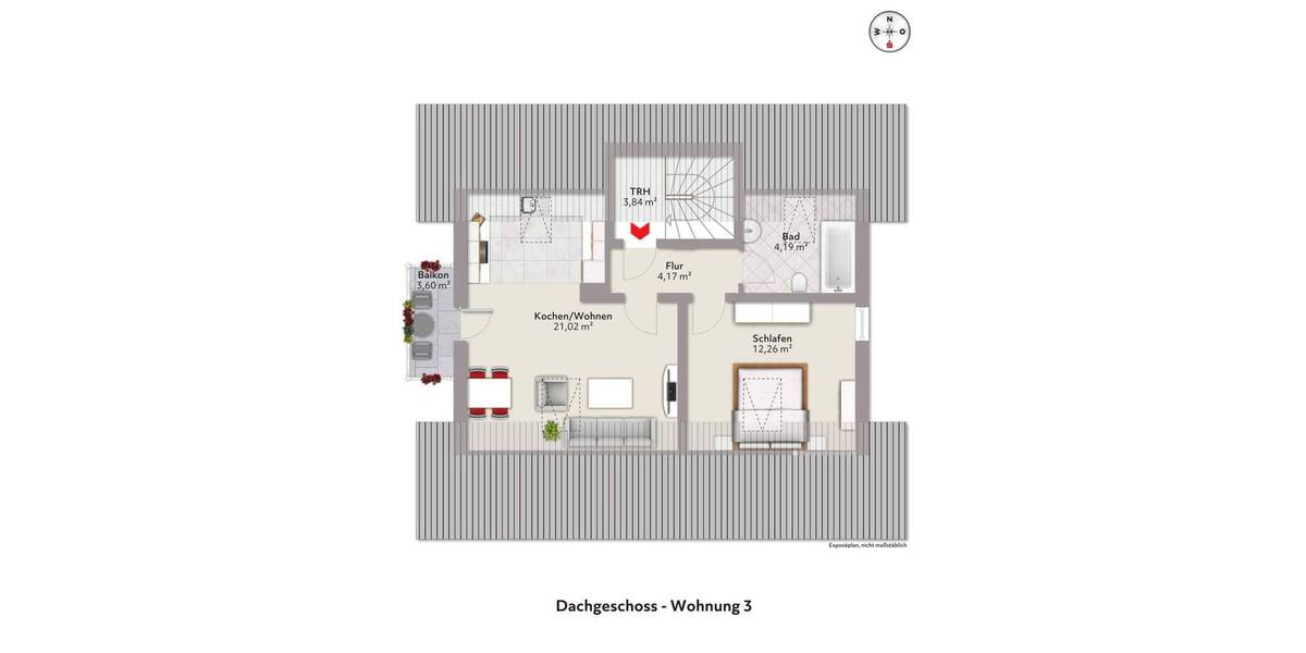 Etagenwohnung Dießen St. Georgen - 2 Zimmer, 43 m&sup2;, 325.000&euro; | Angebot:25728795