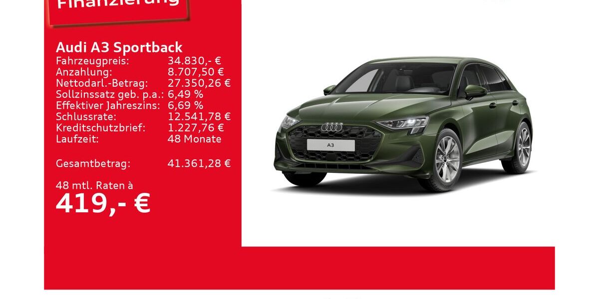 Audi A3 8.030 km 34.830 &euro; Ulm 89073