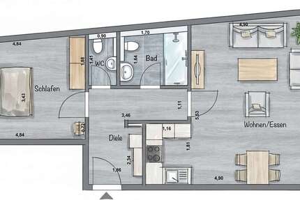 Wohnung Bad Honnef Bondorf - 2 Zimmer, 63 m&sup2;, 819&euro; | Angebot:26333623