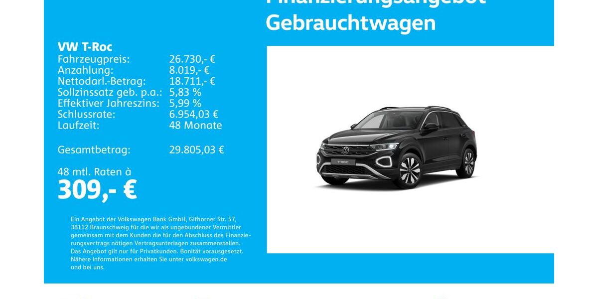 VW T-Roc 26.131 km 26.730 &euro; Stuttgart-Wangen 70188