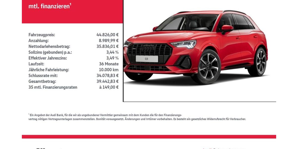 Audi Q3 6.371 km 44.826 &euro; Nordhausen 99734