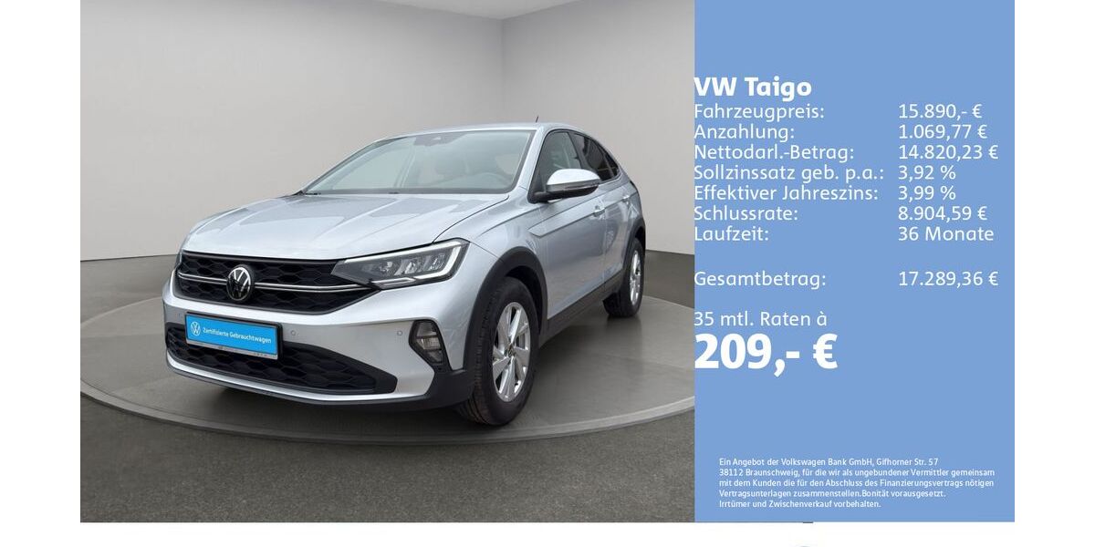 VW Taigo 38.567 km 15.890 &euro; Flensburg 24941